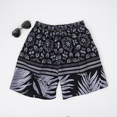 Black patterned men's sports shorts shorts - Clothing