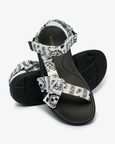 Royalfashion White women's sandals with bow Oyall