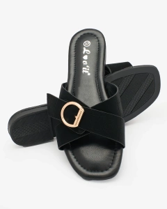 Royalfashion Black women's flip-flops with embossing Koceva