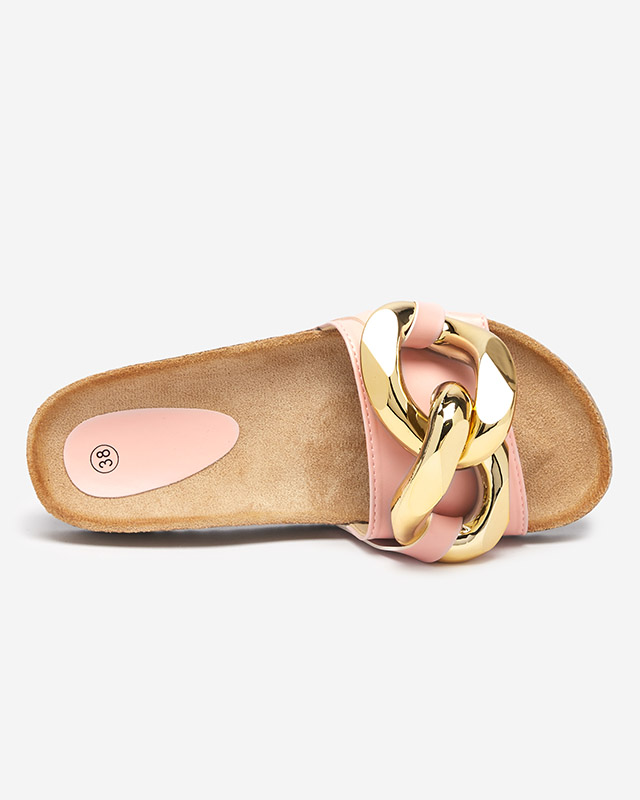 Sieviešu rozā čības ar Sofig- Footwear rotājumu