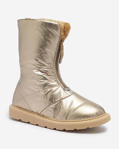 Pink-gold women's shoes a'la snow boots Tirigga- Footwear