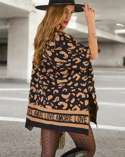 Royalfashion Sieviešu pončo ar apdruku