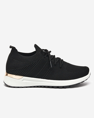 Black woven sports shoes for women Ferroni - Footwear