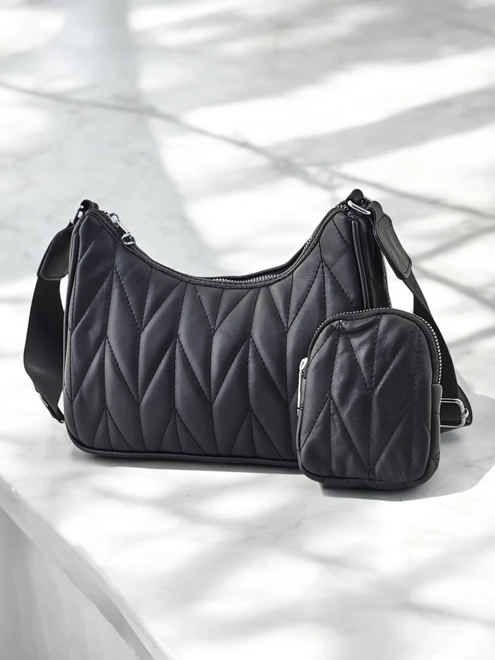 Royalfashion Small women's quilted handbag with wallet