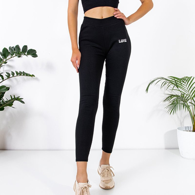 Women's black cotton leggings - Clothing