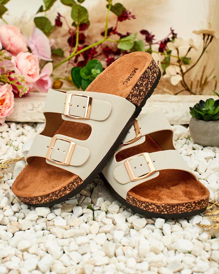 Royalfashion Sieviešu Ottoma flip-flops ar plakanu zoli