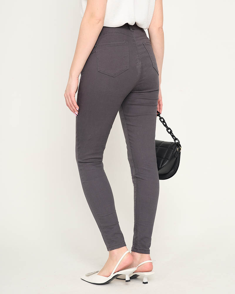 Tumši pelēki sieviešu šauri džinsi - Apģērbs