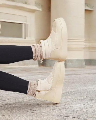 Royalfashion Sieviešu sniega zābaki bēšā krāsā Fopinia