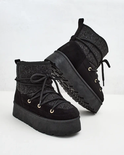 Royalfashion Women's lace-up Filori snow boots