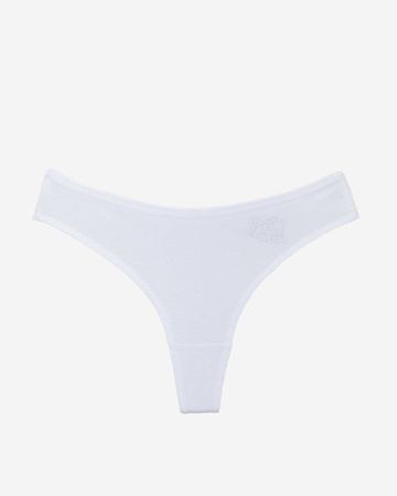 Women's white cotton thong - Underwear