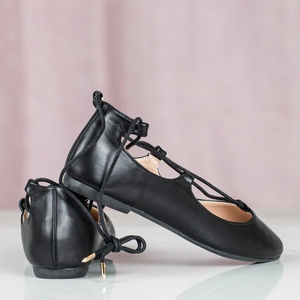 Black ballerina with Tina binding - Shoes 1