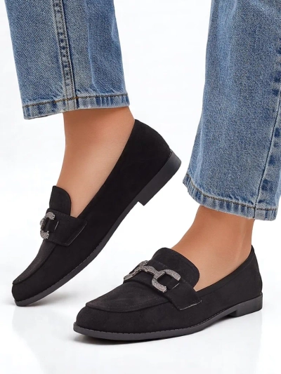 Royalfashion Элегантные женские лоферы с украшением из циркония Zante