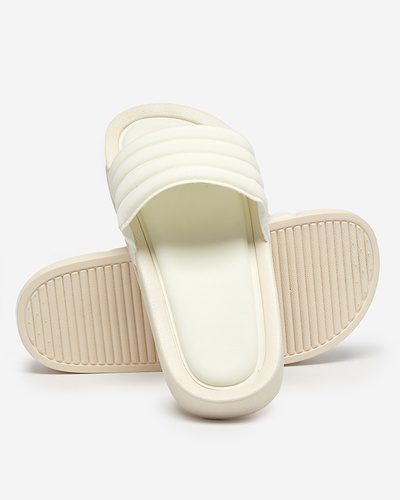 Women's striped ecru sandals Lenira - Footwear