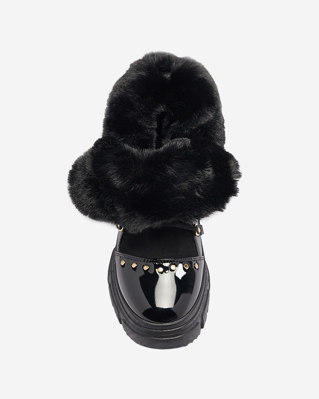 Черные женские сапоги на шнуровке Fentes- Footwear