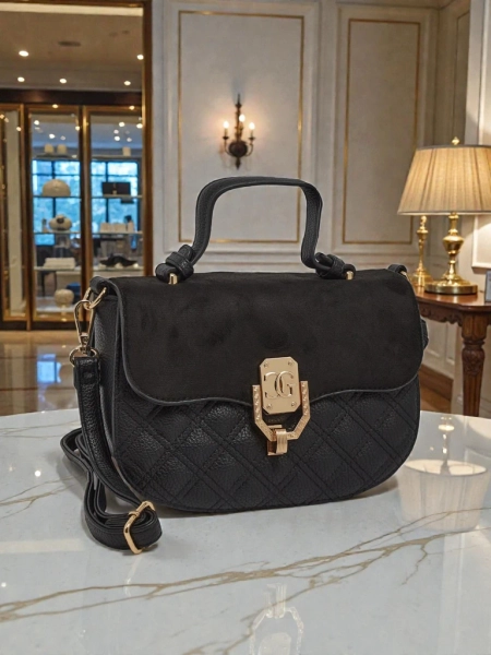 Luna Women's Black Leather Elegant Everyday Handbag