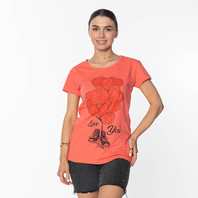 Women's Coral Print T-Shirt - Clothing