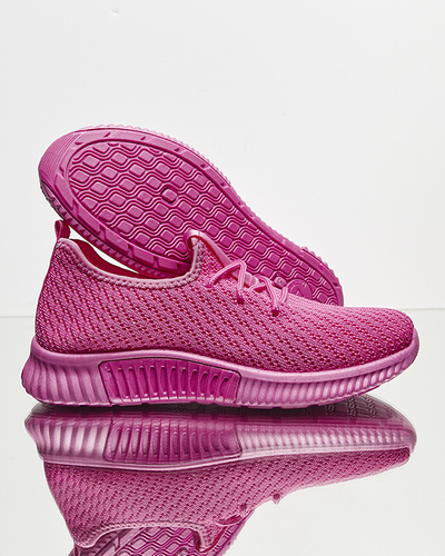 Fuchsia women's fabric sports shoes Vobbu- Footwear