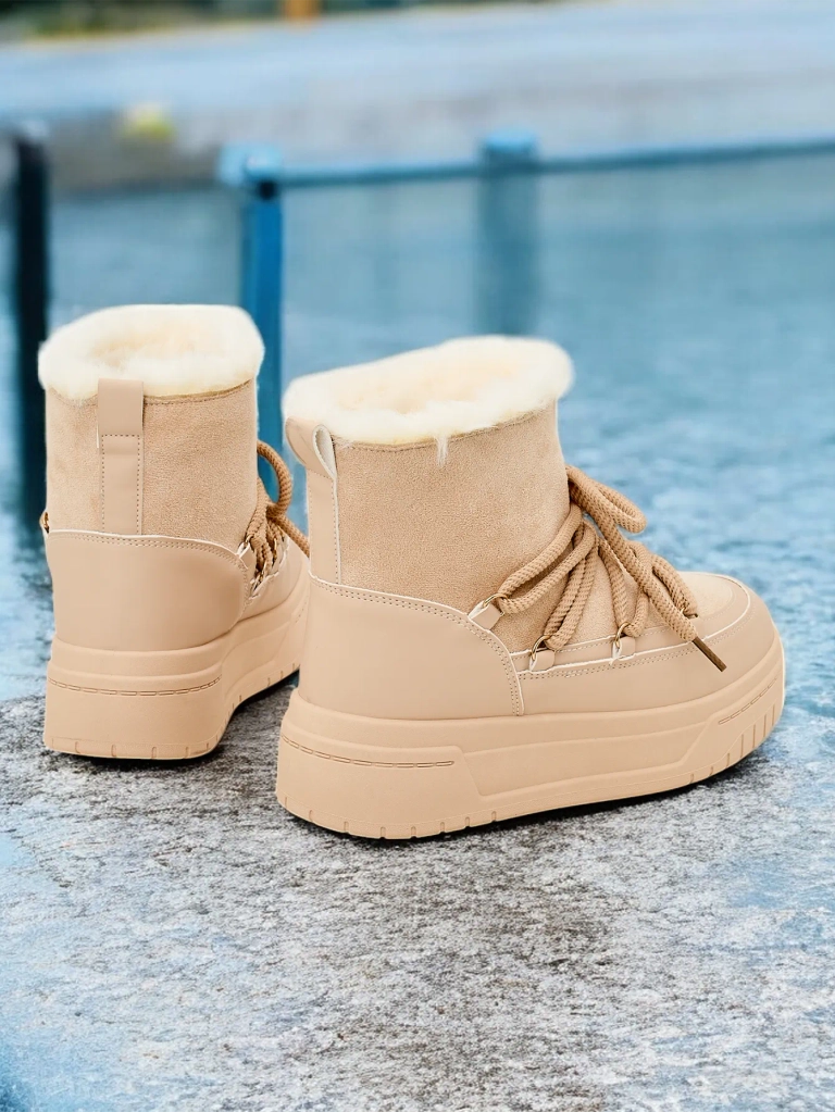 Royalfashion Women's lace-up snow boots Moniuc