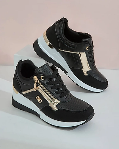 Royalfashion Women's sporty sneakers on a platform on a platform by Bizoxi