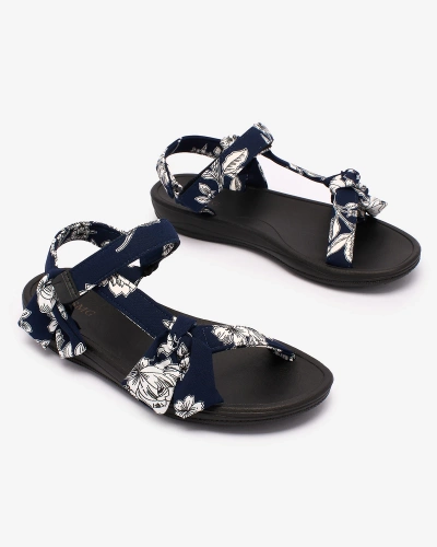 Royalfashion Women's print sandals in navy blue Andreti