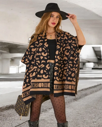 Royalfashion Sieviešu pončo ar apdruku