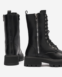 Black women's high worker boots Serisis- Footwear