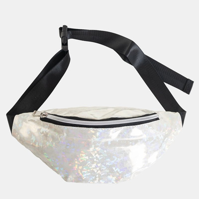 Women's kidney bag in ecru color with holographic effect - Accessories