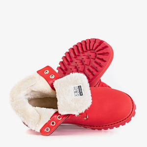 Women's red insulated boots by Gawin - Footwear