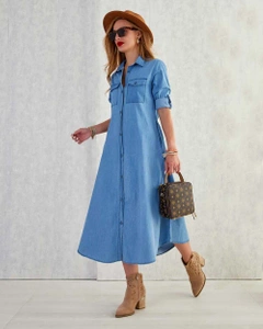 Royalfashion Cotton women's midi dress a'la denim