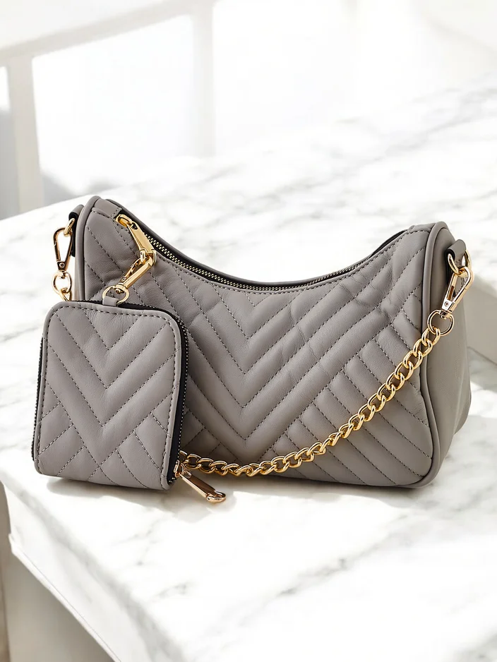 Royalfashion Mazā sieviešu quilted soma ar maku