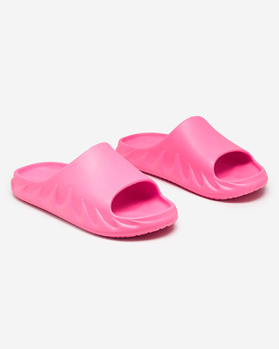 Classic women's rubber slippers in neon pink Derika - Footwear