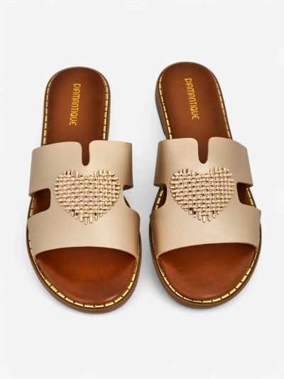 Royalfashion Женские шлепанцы с сердечком Золотое сердце