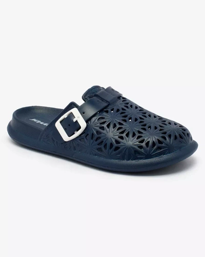 Royalfashion Navy blue openwork women's Fuslli flip-flops