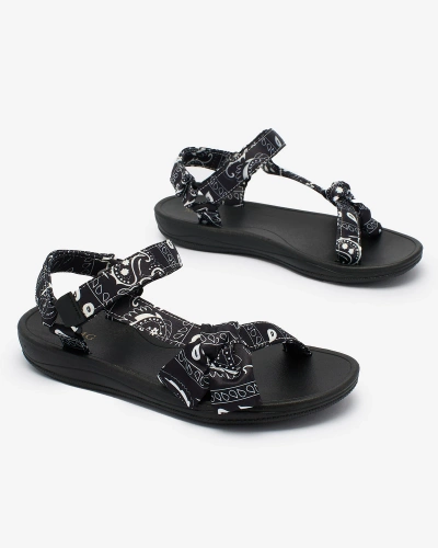 Royalfashion Black women's sandals with bow Oyall