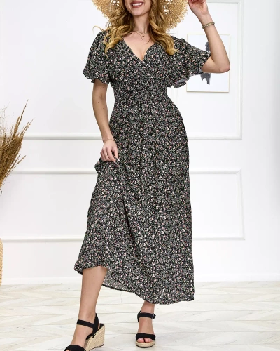 Floral black women's maxi dress Clothing