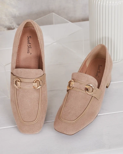 Royalfashion Elegant women's moccasins on a low post Orino