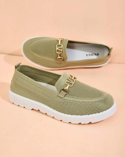 Royalfashion Women's fabric moccasins with gold embellishment Erticae