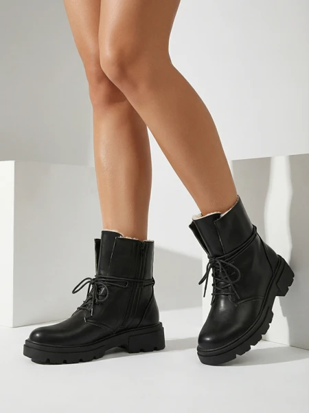 Botki Damskie Luna Czarne Skórzane Eleganckie na Zimę