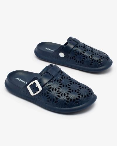 Royalfashion Navy blue openwork women's Fuslli flip-flops