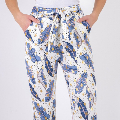 Белые женские штаны с принтом