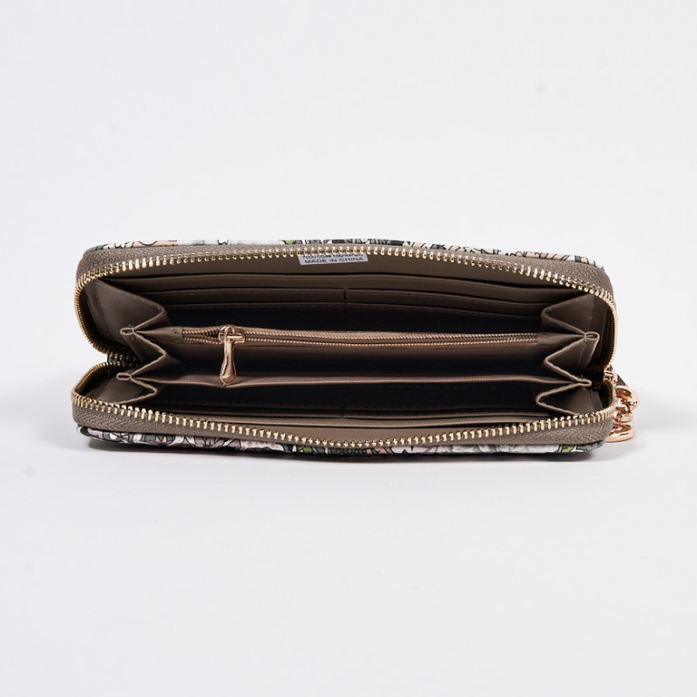 Zaļš sieviešu liels maks ar modernu rakstu - Aksesuāri