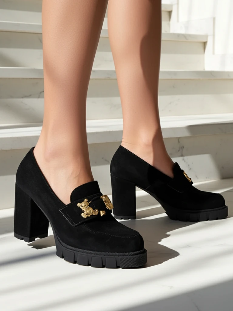 Katherine Elegante Черные Замшевые Туфли-Лодочки