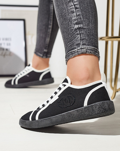 Black women's sneakers with Wefera patch -