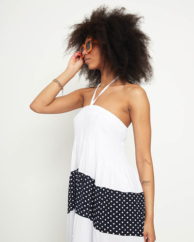 White polka dot maxi skirt PLUS SIZE - Clothing