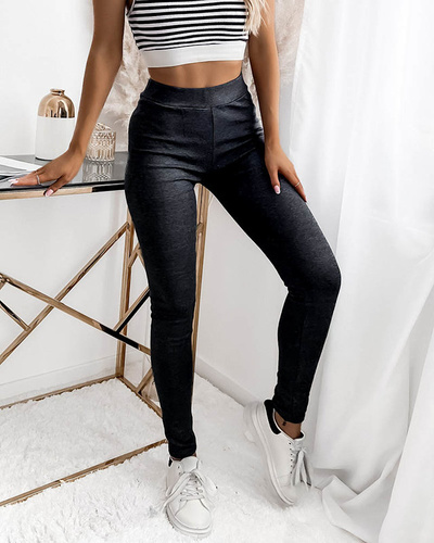 Women's leggings in dark gray- Clothing