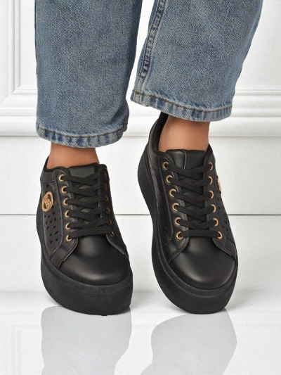 Aurelia Nero - Черная платформа Royalfashion из экокожи, модель LH201-8