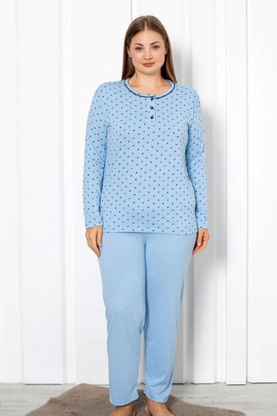 Royalfashion Women's Cotton 2-Piece Heart Print Plus Size Pajama