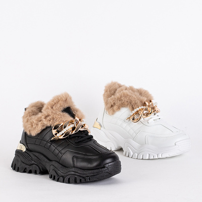 Sports white women's shoes with fur Flixi - Footwear