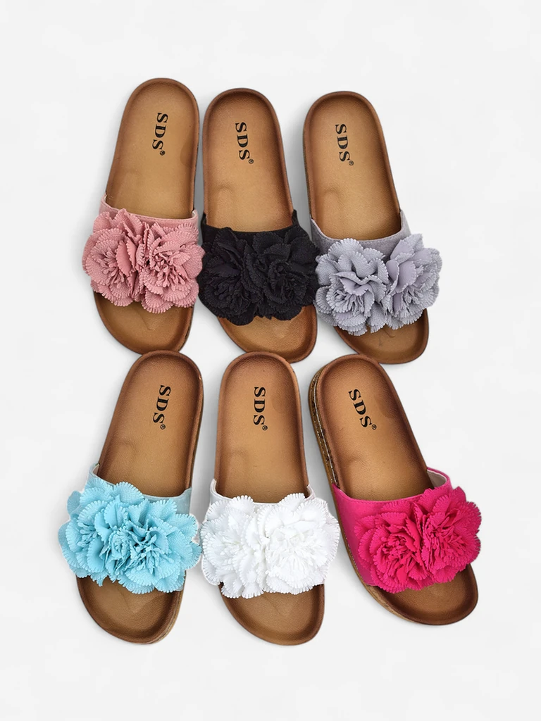 Royalfashion Women's flip-flops with flowers Focce