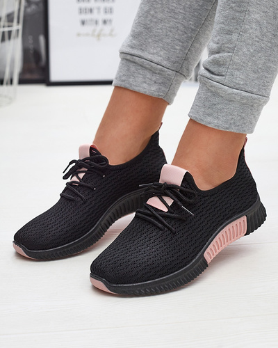 Black women's sports shoes with pink inserts Keteti - Footwear